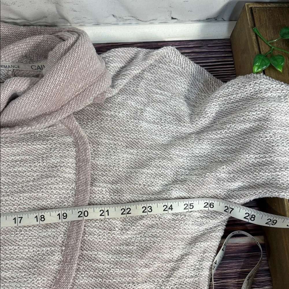 Calvin Klein Performance Cowl Tunnel Neck Tulip Wrap Sweater in Heathered Pink‎